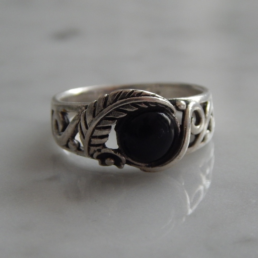 Sterling Silver Black Onyx Ring size 5.5